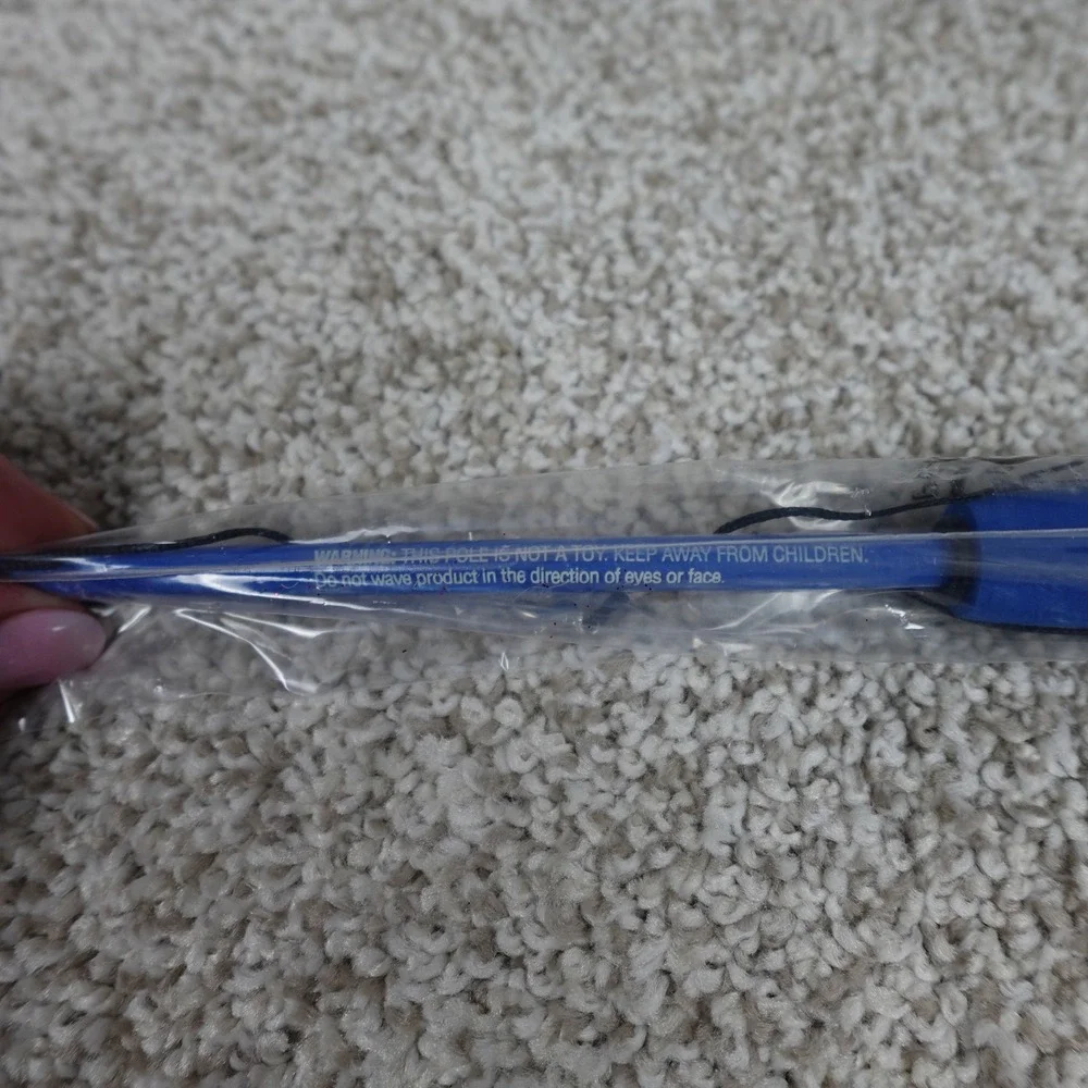 Blue Telescoping Handheld Cat Toy Wand pet play feather holder pet parent‎